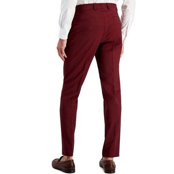 Hugo by Hugo Boss Men's Modern-Fit Dark Red Suit Trousers, Dark Red, 32R - Picture 7 of 7